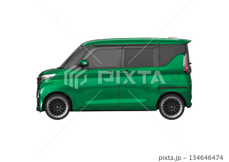 ノーマル車高で17インチ社外ホイールを履いた軽乗用車（縮尺：XLサイズで1px＝約1mm） 134646474