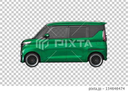 ノーマル車高で17インチ社外ホイールを履いた軽乗用車（縮尺：XLサイズで1px＝約1mm） 134646474