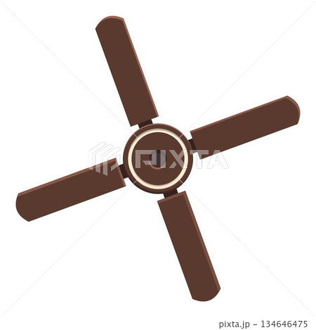Brown ceiling fan rotating to keep cool in summer Brown ceiling fan rotating to keep cool in summer 134646475