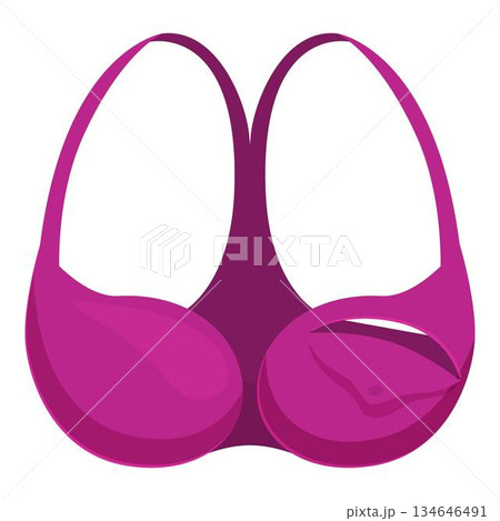 Purple bra with thin straps presenting its inner side 134646491