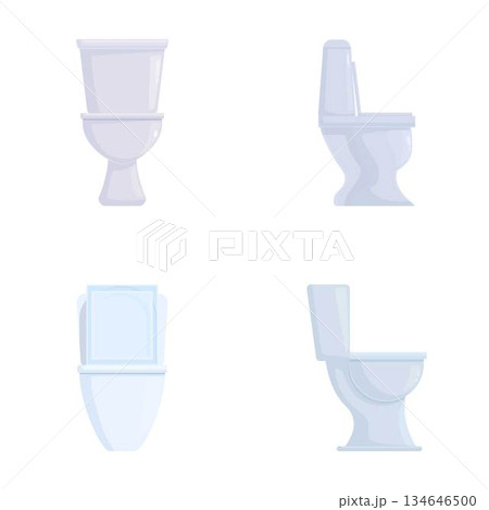 Set of modern toilets in flat design style 134646500