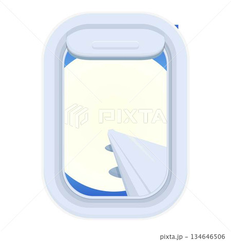 View sky window icon cartoon vector. Airplane trip 134646506