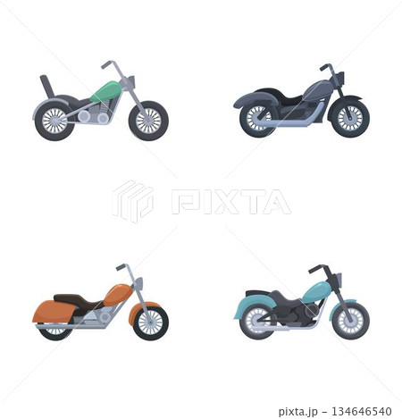 Set of modern motorcycles vector illustration Set of modern motorcycles vector illustration 134646540