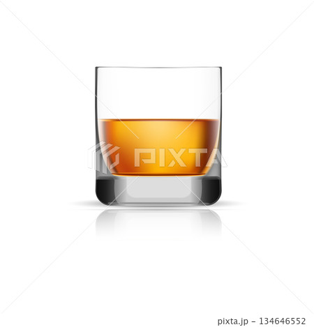 Whisky glass icon, realistic style 134646552