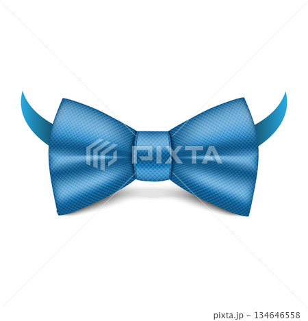 Blue bowtie icon, realistic style 134646558