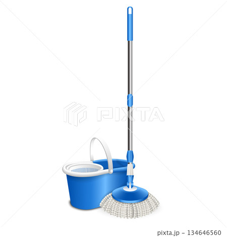 Cleaning mop icon, realistic style 134646560