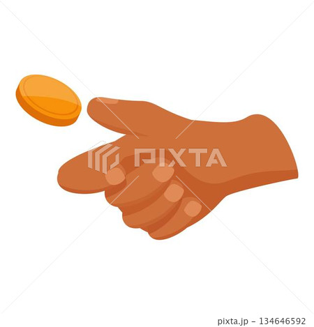 Hand flipping golden coin making decision Hand flipping golden coin making decision 134646592