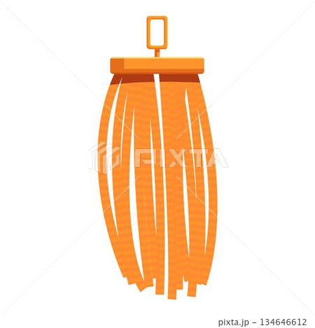 Orange tassel hanging with gold clip on white background 134646612