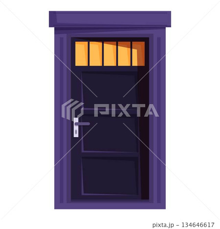 Dark purple front door opening into the light Dark purple front door opening into the light 134646617