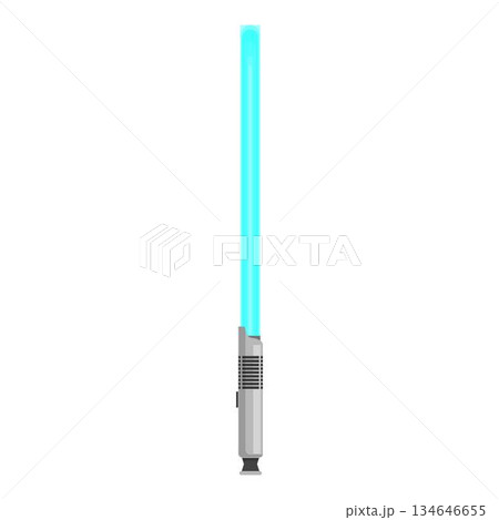 Blue lightsaber glowing on white background 134646655