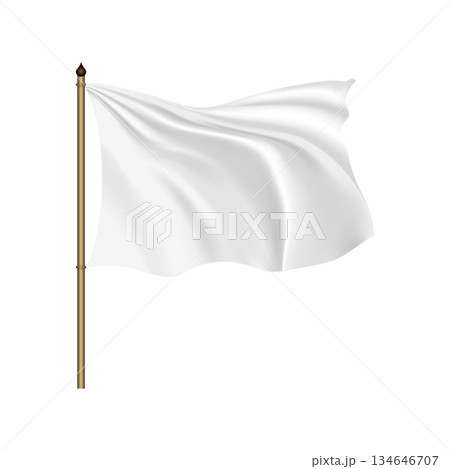 White flag waving on the wind White flag waving on the wind 134646707