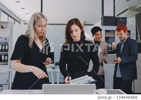 Multiracial business people having meeting 134646866