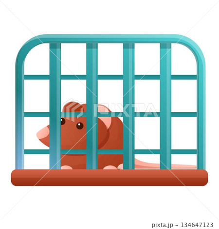 Rat prison gate icon, cartoon style 134647123