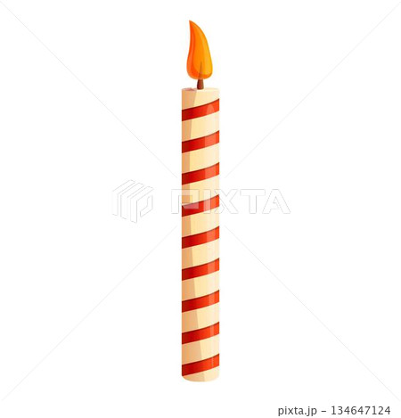 Holiday candle icon, cartoon style Holiday candle icon, cartoon style 134647124