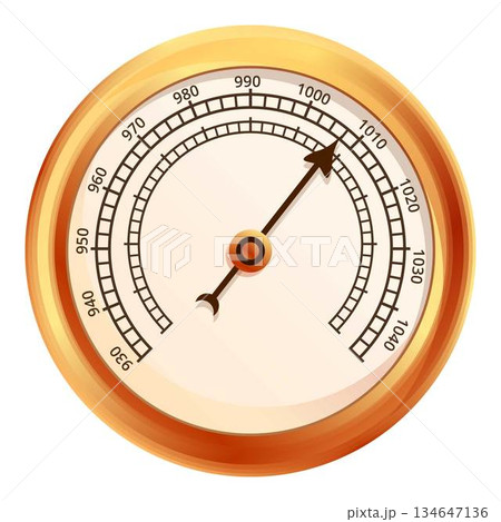 Ship barometer icon, cartoon style 134647136