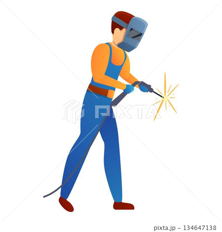 Repairman welder icon, cartoon style 134647138
