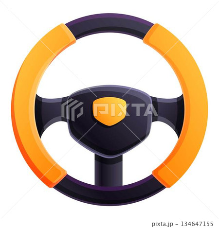 Luxury steering wheel icon, cartoon style Luxury steering wheel icon, cartoon style 134647155