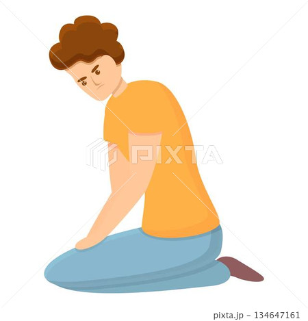 Teen problems icon, cartoon style 134647161