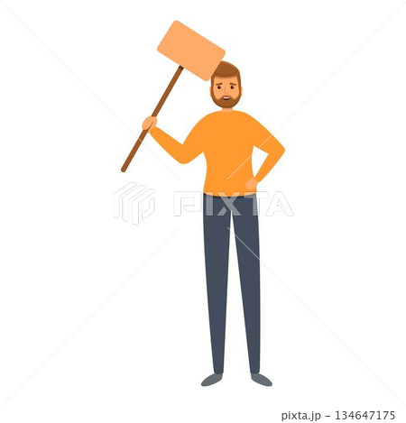 Agitation icon, cartoon style 134647175