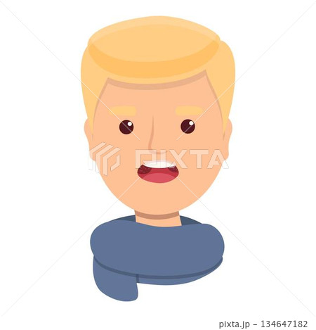 Boy tonsillitis icon cartoon vector. Bacterial hygiene Boy tonsillitis icon cartoon vector. Bacterial hygiene 134647182