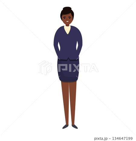 Cute african teacher icon, cartoon style 134647199