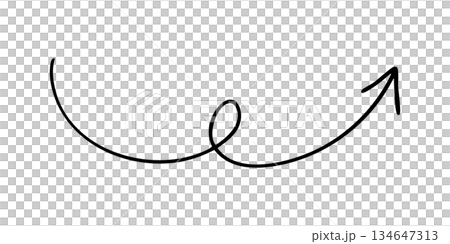 Hand-drawn arrow pointing up, right, upward 134647313