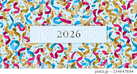 2026年 年賀・挨拶に使える紙吹雪背景素材 134647694