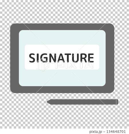 電子簽名平板電腦圖示 134648701