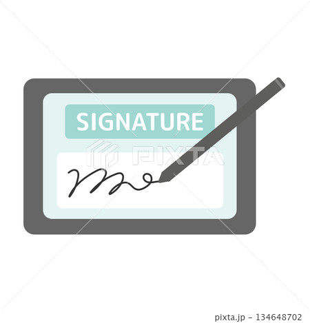 電子サイン タブレット イラスト 電子サイン タブレット イラスト 134648702