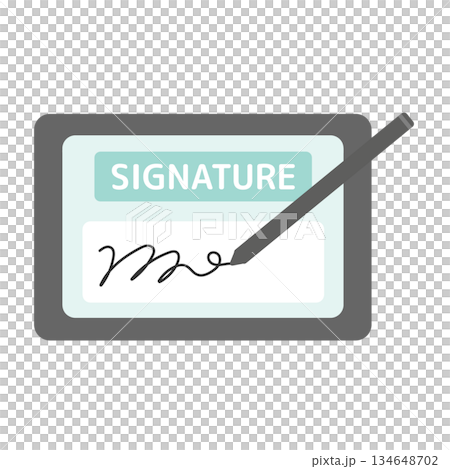 電子サイン タブレット イラスト 電子サイン タブレット イラスト 134648702