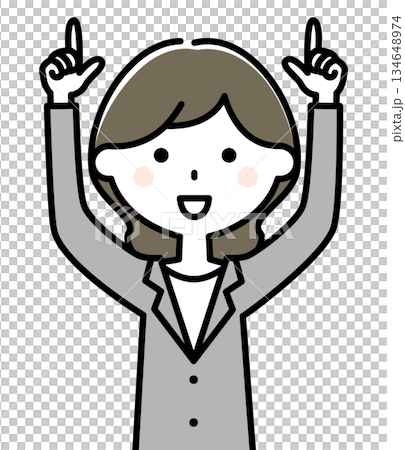 指をさすスーツの女性 134648974