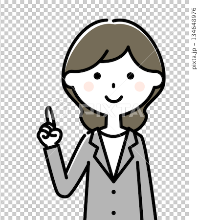 指をさすスーツの女性 指をさすスーツの女性 134648976