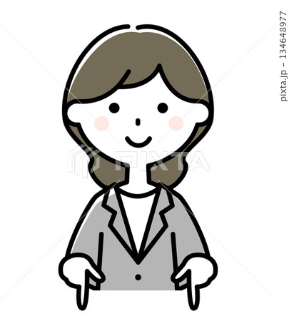 指をさすスーツの女性 134648977