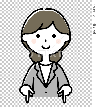 指をさすスーツの女性 134648977