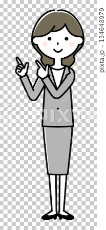 指をさすスーツの女性 134648979