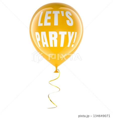 Lets Party, helium balloon. 3D rendering 134649071