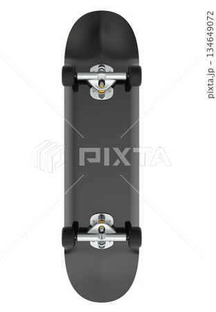 Skateboard underside with trucks and wheels. 3D rendering 134649072