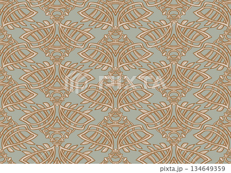 Decorative flowers and leaves in art nouveau style 134649359
