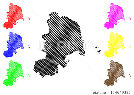 Kozu-shima island (Japan, East Asia, Japanese archipelago, Izu Islands) map vector illustration, scribble sketch Kozushima map Kozu-shima island (Japan, East Asia, Japanese archipelago, Izu Islands) map vector illustration, scribble sketch Kozushima map 134649383