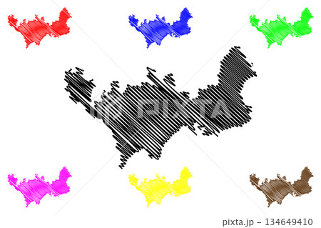 Notojima island (Japan, East Asia, Japanese archipelago) map vector illustration, scribble sketch Notojima map Notojima island (Japan, East Asia, Japanese archipelago) map vector illustration, scribble sketch Notojima map 134649410
