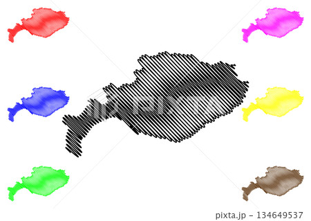 Bartolome island (Republic of Ecuador, Pacific Ocean, Latin or South America, Galapagos Islands, Archipielago de Colon) map vector illustration, scribble sketch Isla Bartholomew map Bartolome island (Republic of Ecuador, Pacific Ocean, Latin or South America, Galapagos Islands, Archipielago de Colon) map vector illustration, scribble sketch Isla Bartholomew map 134649537
