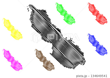 Bougainville island (Papua New Guinea, Pacific Ocean, Solomon Islands Archipelago, Melanesia) map vector illustration, scribble sketch Bougainville map Bougainville island (Papua New Guinea, Pacific Ocean, Solomon Islands Archipelago, Melanesia) map vector illustration, scribble sketch Bougainville map 134649541