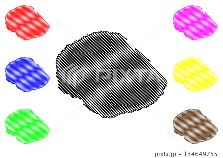 Marchena island (Republic of Ecuador, Pacific Ocean, Latin or South America, Galapagos Islands, Archipielago de Colon) map vector illustration, scribble sketch Isla Bindloe map 134649755