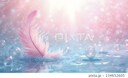 美しい羽が舞うファンタジーな背景 美しい羽が舞うファンタジーな背景 134652605