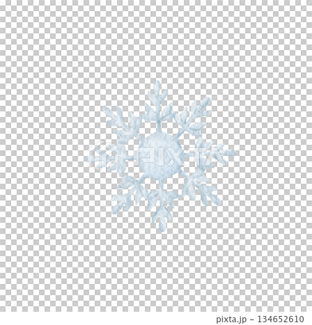 Watercolor snowflake for winter and Christmas card design. Suitable for holiday decoration, seasonal background, minimal festive layout and greeting card. Watercolor snowflake for winter and Christmas card design. Suitable for holiday decoration, seasonal background, minimal festive layout and greeting card. 134652610