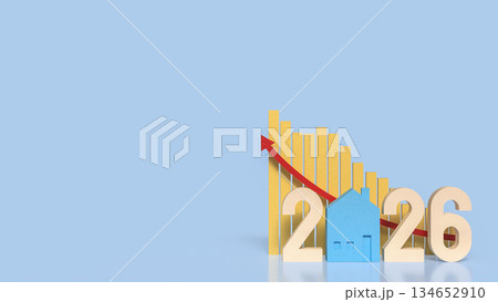 2026 Real Estate Market Growth and Housing Investment Concept 3d render. 2026 Real Estate Market Growth and Housing Investment Concept 3d render. 134652910