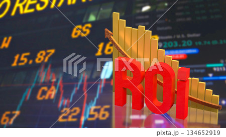 Return on Investment Performance and Market Analysis Concept 3d render. 134652919