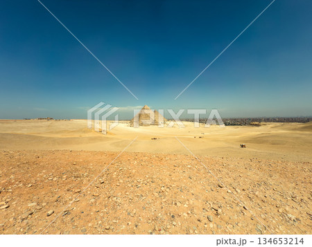 Majestic Architecture of the Great Pyramids in Bright Light 134653214