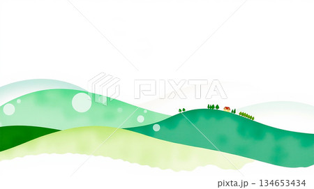 和モダンな青い波とドットパターンの背景コピースペース 134653434