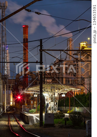 工場夜景と岳南鉄道 134653591